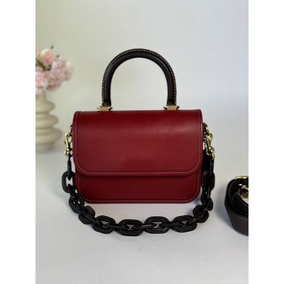 Coach Rogue Top Handle Bag in Brick Red With Card case and charm - Picture 6 of 15